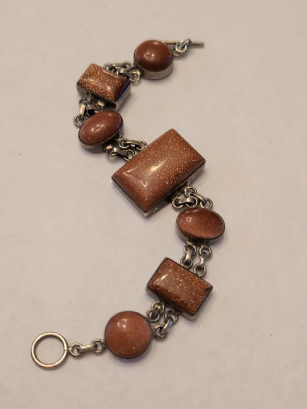 Goldstone Brown Link Bracelet - Women's Jewelry